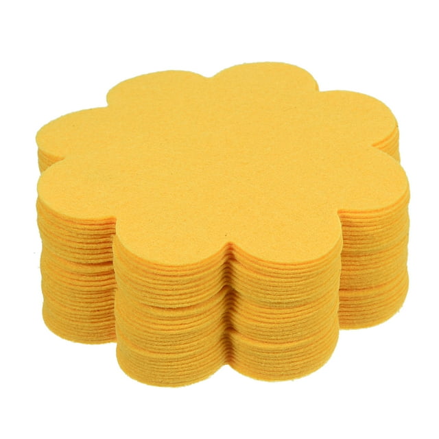 Uxcell 4" Plant Pot Hole Pad Nonwoven Flower Bonsai Bottom Soil Mat, Yellow 30 Pack