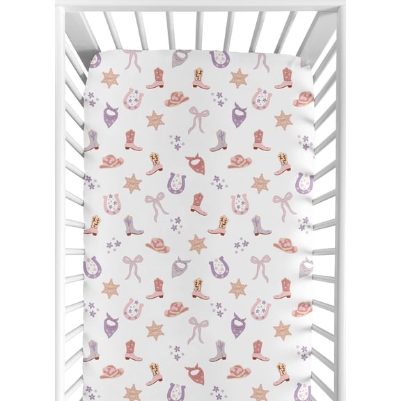 Sweet Jojo Designs Boho Western Cowgirl Girl Fitted Crib Sheet