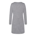 thumbnail image 5 of The Fashion Women's Winter Plus Size Casual Loose Round Neck Button Solid Dress, 5 of 5