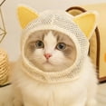 thumbnail image 1 of BotaniNest Breathable Mesh Cat Head Cover With Adjustable Belt Cat Ears Licking Scratch, 1 of 3