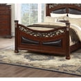 thumbnail image 4 of Royal Classic Traditional Cal KIng Bed Dresser Mirror Nightstand Brown Finish 4pc Set Bedroom Furniture Plush Headboard, 4 of 7