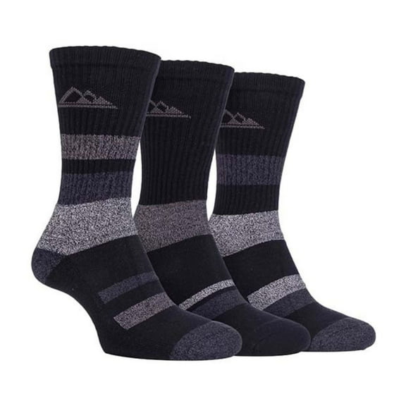 Storm Valley - 3 Pairs Ladies Anti Blister Cotton Hiking Socks with Padded Sole