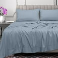 thumbnail image 3 of Royale Linen 300 Thread Count 100% Long Staple Combed Cotton Flat Sheet -Super Soft - Top Sheet - Queen Flat Sheet Sold Separately - Breathable Cool & Crisp Percale Flat Sheet Only (Queen, Lake Blue), 3 of 10