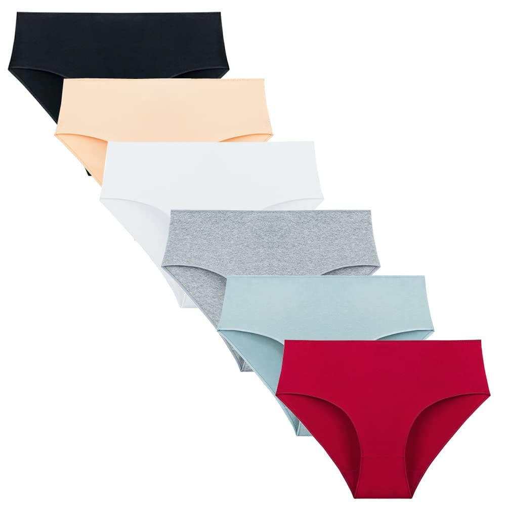 Ayshie Women's Soft Cotton French Cut Bikini Panties Ladies 6 Pack