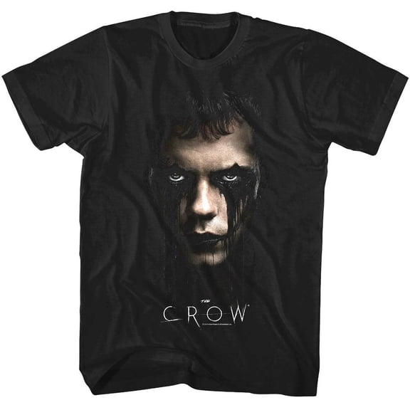 The Crow - Erics Face - American Classics - Solid Black Adult Short Sleeve T-Shirt