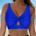 thumbnail image 2 of Yindaity Women'S Swim Tops Plus Size Tankini Underwire Bikini Top Only - Push Up Bathing Suit Top Padded Swim Bra 2025 Swimsuits Top Women'S Swim Tops(Blue,M), 2 of 7