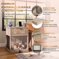 thumbnail image 5 of Leumius Dog Crate End Table with Charging Station,Wooden Dog Kennel Furniture with Hideaway Tempered Glass Door, Multi-Functional Pet Station Side Table,Grey, 5 of 8