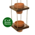 thumbnail image 4 of Excello Global Products 3 Pot Hanging Planter: Farmhouse Solid Wood Rustic Distressed wood. Includes 3 medium small ceramic pots.? Ready to Hang. - EGP-HD-0406, 4 of 5
