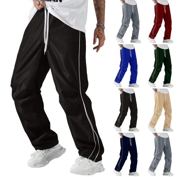 Dwellite Mens Baggy Sweatpants Y2K Streetwear Pants Drawstring Letter Pockets Casual Lounge Trousers with Pockets 2026 Army Green L