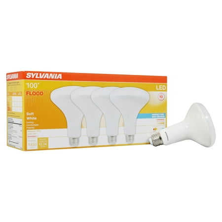100w Led Bulb - Sylvania 100W Equivalent BR30 LED Light Bulb, Dimmable, Soft White, 4-Pack