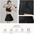 thumbnail image 4 of Jupe-short Athlétique Active pour Femme, Jupe-Short de Sport Extensible à la Mode, Jupe de Course Aguichant, Jupe-Pantalon, Jupe Légère avec Short Intégré pour la Course, le Tennis, le Golf, l'Entraînement, Usage Décontracté (Noir, G), 4 of 7