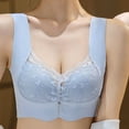 thumbnail image 3 of No Buckle Gathered Bra Lace Solid Color Seamless Women’s Supportive Bra for Comfort & Style, Ideal for Daily Wear and Exercise #Blue,L, 3 of 5