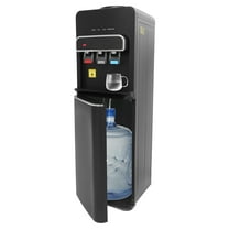 Miumaeov Bottom Loading Water Cooler for 5 Gallon Bottle, 110V Electric Water Dispenser with Hot, Room and Cold Spouts, Child Safety Lock