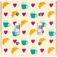 thumbnail image 1 of Metal Light Switch Wall Plate Outlet Cover (Coffee Espresso Mocha Cup Heart Croissant Pattern Beige - Double Toggle), 1 of 2