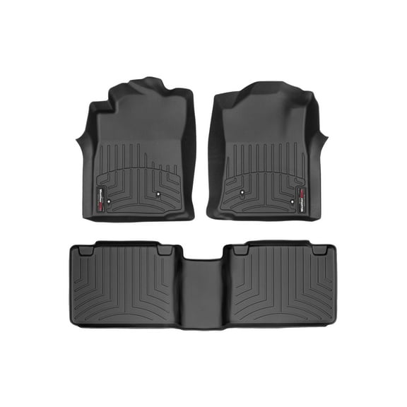 WeatherTech Custom Fit FloorLiners compatible with 2008-2011 Toyota Tacoma - 1st & 2nd Row, Black