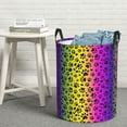 thumbnail image 6 of Fuzoiu Animal Paw Rainbow Print Circular Hamper,Laundry Basket with Handle,Collapsible Laundry,Dirty Clothes Storage Basket,for Bedroom Bathroom Dorm Living Room-Small, 6 of 6