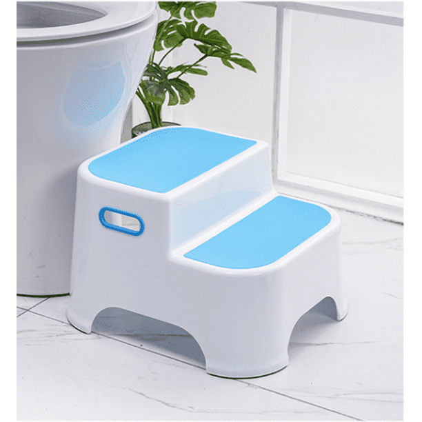 2 Step Stool for Kids( Blue) Toddler Step Stools for Toilet Potty Training, Bathroom and