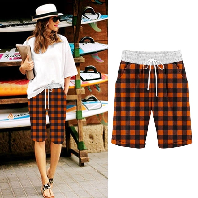 Wensltd Shorts d'Été Décontractés pour Femmes Shorts de Golf Légers avec Poches