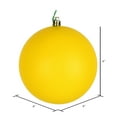 thumbnail image 2 of Vickerman 4" Yellow Matte Ball Ornament, 6 per Bag, 2 of 5