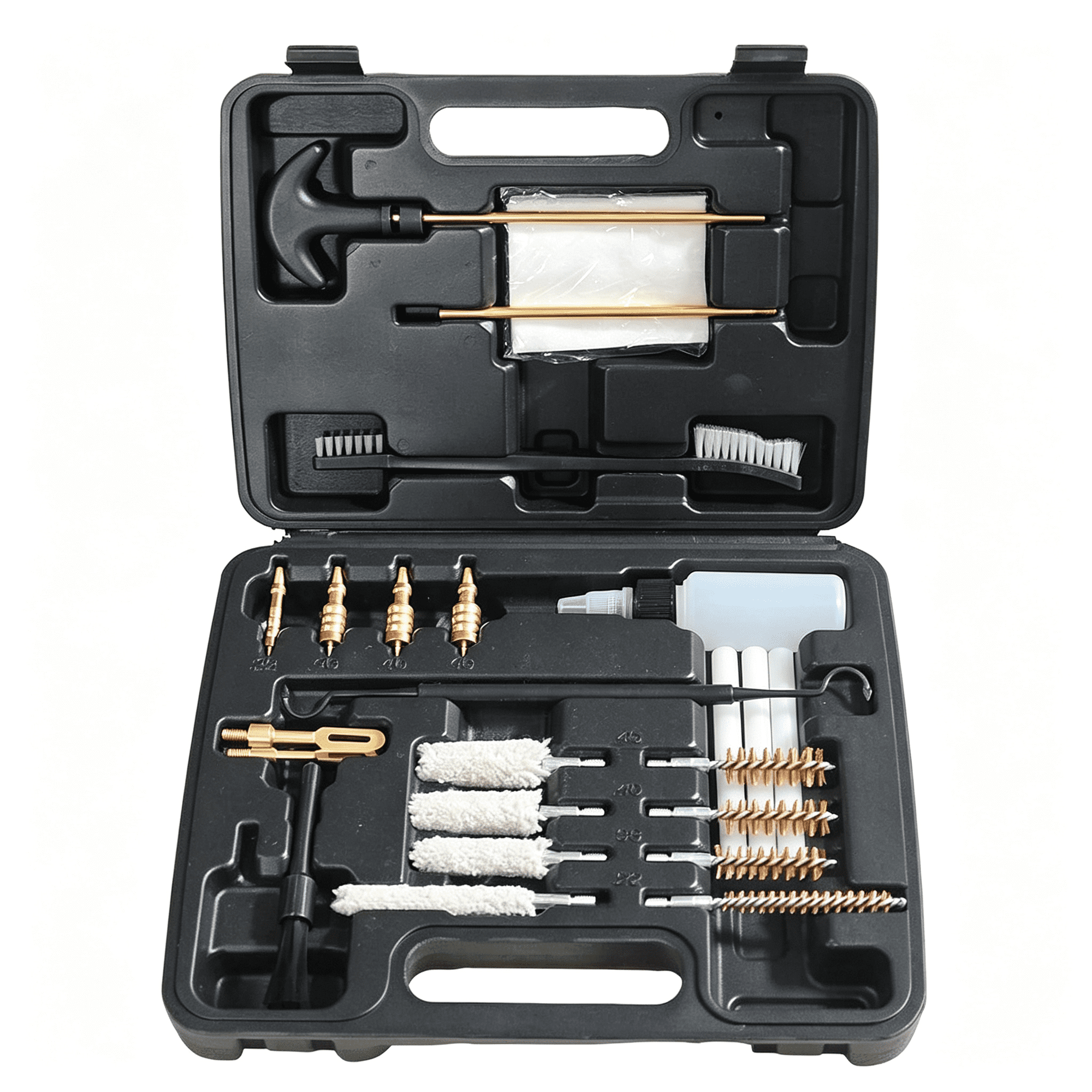 ZXYIE Universal Handgun Cleaning Kit For.22.357 9Mm.38.40.45 Gun Cleaning Kit for Handgun Revolver Pistol - Bronze Bore Brush Cotton Mop Punch Tool Jags and Sottled Tips in Portable Case