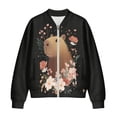 thumbnail image 4 of DISNIMO Capybara Floral Printed Sweatshirts for Women Long Sleeve Jackets V Neck Outwear Fall Winter Clothes, 3XL, 4 of 7