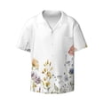 thumbnail image 4 of Salouo Watercolor Floral Pattern Cuban Collar Shirts for Men Button-Down Shirt Men's Short Sleeve Shirts Hawaiian Shirts Casual Shirts -Medium, 4 of 6