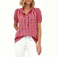 thumbnail image 4 of Sumemr Linen Shirt for Women, Oversized Tunic Shirts Vacation Beach Outfit Office Work Blouses Tops Everyday Tshirts for Women Cute Top Short Sleeve Button Down Shirts All Day Comfort, 4 of 6
