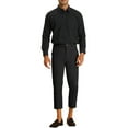 thumbnail image 2 of INSPIRE CHIC Men's Cropped Pants Skinny Pleated Front Ankle Length Dress Pants 30 Black, 2 of 6