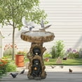 thumbnail image 2 of 23.6”Tall Resin Outdoor Bird Baths for Garden - Outdoor Standing Birdbath with Bear Statue, Pedestal Birdbaths for Outdoors, Garden, Patio, Lawn, Backyard, 2 of 6