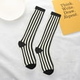 thumbnail image 5 of Balery Black And White Thick Stripes Printed Novelty Socks Men's Women's Crew Socks Sports Socks Knee High Socks Cotton Socks Quirky and Cool Socks, 5 of 9