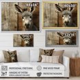 thumbnail image 4 of Designart "Charming Donkey Portrait in Wood" Animals Framed Wall Art Decor - Modern Farmhouse Grey Donkey Entryway Framed Wall Art, 4 of 6