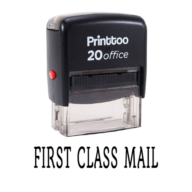 Printtoo FIRST CLASS MAIL Self Inking Rubber Stamp Office Stationary Custom Stamp-Black
