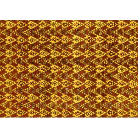 Ahgly Company Indoor Rectangle Abstract Yellow Modern Area Rugs, 8' x 10'