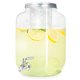 thumbnail image 1 of Crutello Dispensador de bebidas de vidrio para exteriores con espiga de acero inoxidable y cilindro de hielo - Dispensador de bebidas de 2 galones para té, limonada, agua fría y más - Una marca estado, 1 of 1