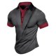 thumbnail image 1 of Blusa y camisa de manga corta con cuello vuelto para hombre, camiseta informal de moda de color liso con solapa, camiseta de manga corta con cuello redondo, blusa para hombre, 1 of 5