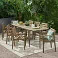 thumbnail image 2 of GDF Studio Brigitte Outdoor Acacia Wood 9 Piece Expandable Dining Set, Gray, 2 of 8