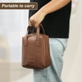 thumbnail image 7 of Unique Bargains Handhold Portable Makeup Bag Large Capacity Travel Makeup Pouch Organizer with Handle Brown, 7 of 7