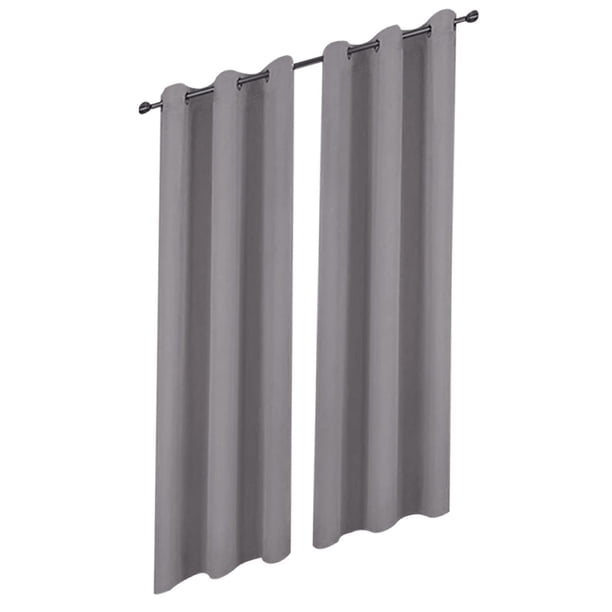 Inteprter 2 uds., cortina opaca moderna para ventana del hogar, sala de estar, dormitorio, diseño de ojal de microfibra, parasol, cortina opaca para Decoración del hogar gris Inteprter HA000580-03B