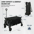 thumbnail image 3 of EAGLE PEAK Heavy-Duty Collapsible Folding Utility Wagon Outdoor Garden Hand Cart, Black, 3 of 9
