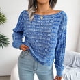 thumbnail image 5 of Womens Fall Fashion 2022! QLEICOM Sweaters for Women, Women's Fashion Casual Colorful Long Sleeve Off Shoulder Knit Sweater Crew Neck Sweater On Clearance, 5 of 5