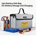 thumbnail image 4 of Portable Fireproof Explosionproof Lipo Battery Guard Bag Large Storage Space for Battery Storage and Charging with Double Metal Zipper Case Pouch, 260*130*190mm, 4 of 7