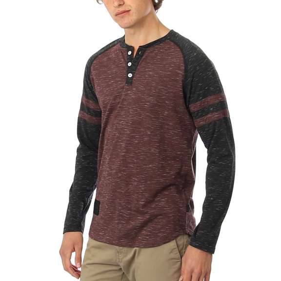 ZIMEGO Men's Baseball Henley Shirts – Casual Long Sleeve Raglan Athletic Active Fashion T-Shirts Tees Tops