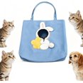 thumbnail image 6 of Paw Bag, Pet Carrier Bag, Canvas Shoulder Cozy Carry for Cats,Breathable Cat Carrier with Head out Design, Portable Handbag Tote for Small Cat Dog Outdoor Travel Camping,Blue,M, 6 of 6
