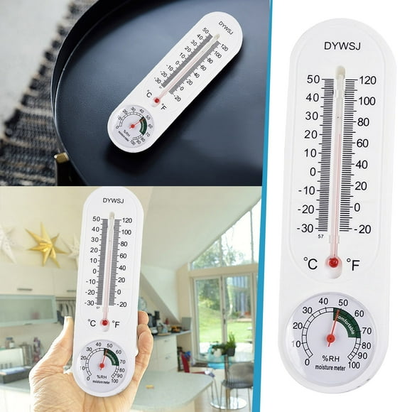 WIFKLSIIPG Large Outdoor/Indoor Hygrometer Humidity Meter Temperature Humidity Gauge Meter with Celsius/ (℃/℉) for Patio Garden (3PCS)(White)