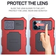 thumbnail image 3 of Compatible avec iPhone 13 Pro max Étui en Métal Étanche, Protecteur d'Écran Intégré Couverture Militaire Robuste Support Complet Protection de l'Objectif de la Caméra pour iPhone 13 Pro max, Rouge, 3 of 5