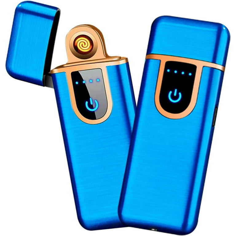Let snigmord rendering Homgreen Electronic Lighter, Smart USB Rechargeable Lighter with LED  Battery Indicator, Mini Windproof Flameless Double-Sided Ignition Plasma  Electric Lighter with USB Charging Cable(Blue) - Walmart.com