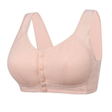 Up to 30% OFF  Women s Comfortable Casual Bra  Large Size  Soft Cup  No Steel Ring  Front Buckle  Fashion  For Everyday  Seamless Support  Elastic Band | Sopatenor  Pink XXXL46/105
