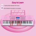 thumbnail image 4 of GLARRY 61-Key Portable Electronic Piano Keyboard for Beginner w/Lighted Keys, LCD Screen, Microphone, Headphones, 3 Teaching Modes, Built-In Speakers, 4 of 6