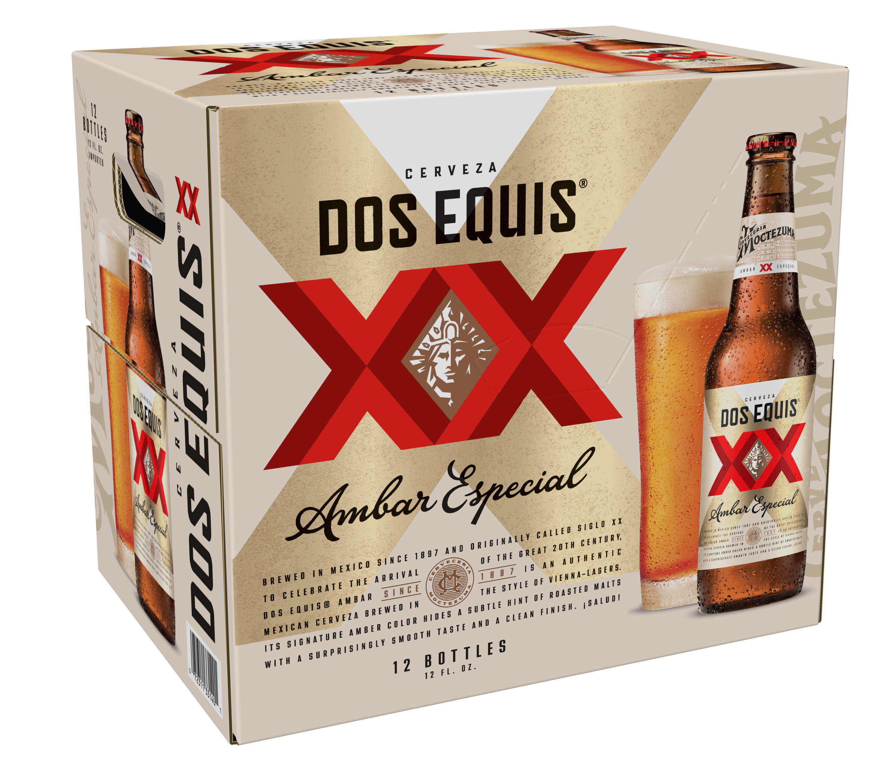 Dos Equis Ambar Mexican Lager Beer, 12 Pack, 12 fl oz Bottles
