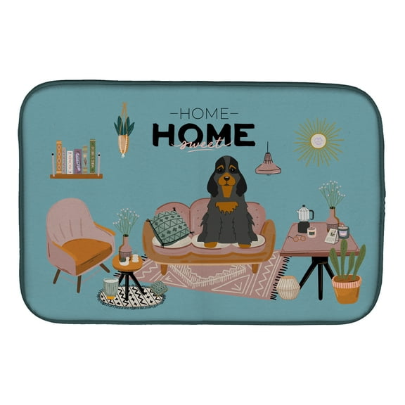 Black Tan Cocker Spaniel Sweet Home Dish Drying Mat